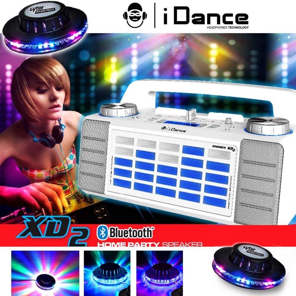 Idance - Enceinte IDANCE XD2 50W à LEDs bleu AUX/FM/USB/FADER/MIXER/BT + 2 ROUNDMAGIC - Packs soirée lumière