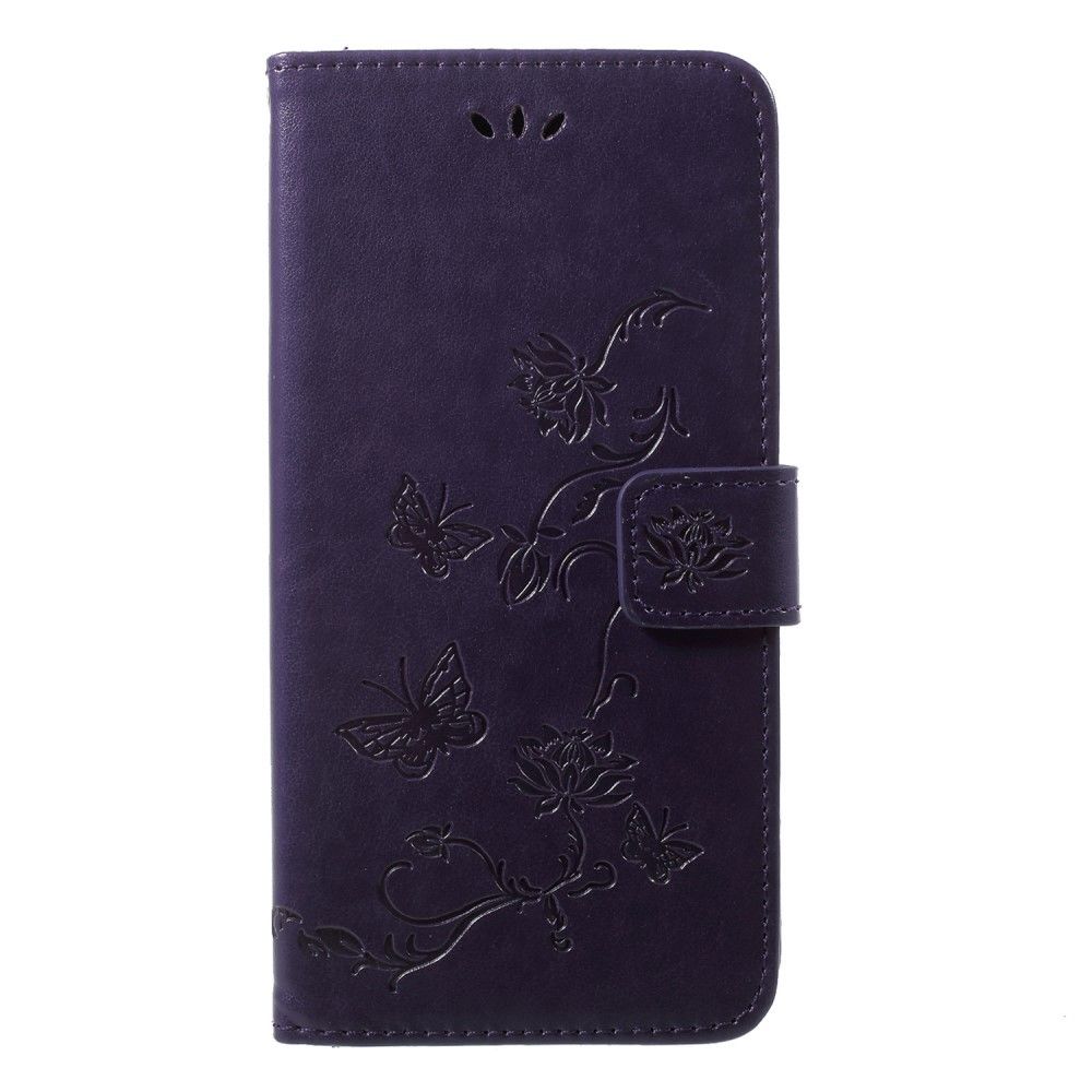 marque generique - Etui en PU  fleur papillon violet foncé pour Huawei P20 - Autres accessoires smartphone