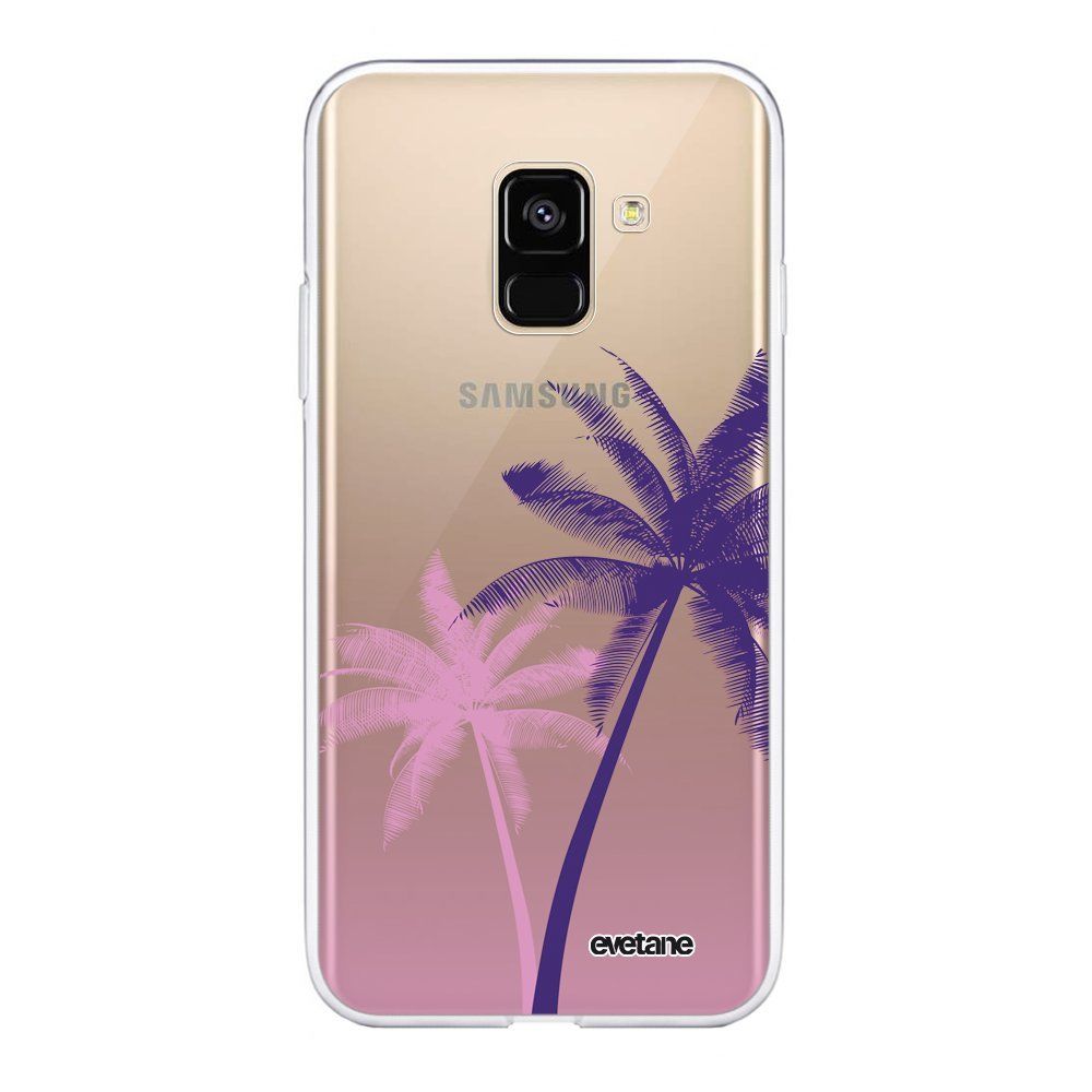 Evetane - Coque Samsung Galaxy A8 2018 souple Palmiers et Dégradé Motif Ecriture Tendance Evetane. - Coque, étui smartphone
