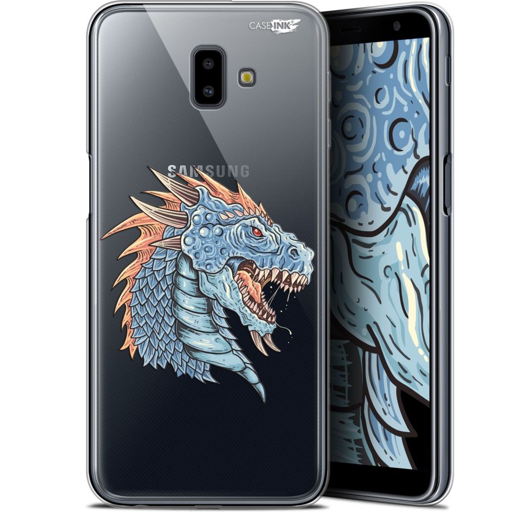 Caseink - Coque arrière Samsung Galaxy J6 Plus J6+ (6.4 ) Gel HD [ Nouvelle Collection - Souple - Antichoc - Imprimé en France] Dragon Draw - Coque, étui smartphone