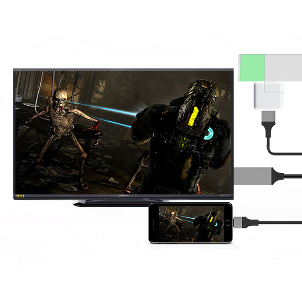 Inexstart - Câble Transfert Vidéo Adaptateur Noir Lightning Vers HDMI Pour Apple iPhone iPad - Autres accessoires smartphone