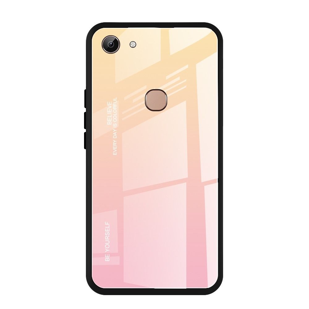 Wewoo - Coque Pour Vivo Y83 Gradient Color Glass Case Jaune - Coque, étui smartphone