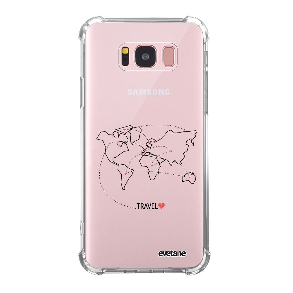 Evetane - Coque Samsung Galaxy S8 anti-choc souple avec angles renforcés transparente Travel Evetane - Coque, étui smartphone