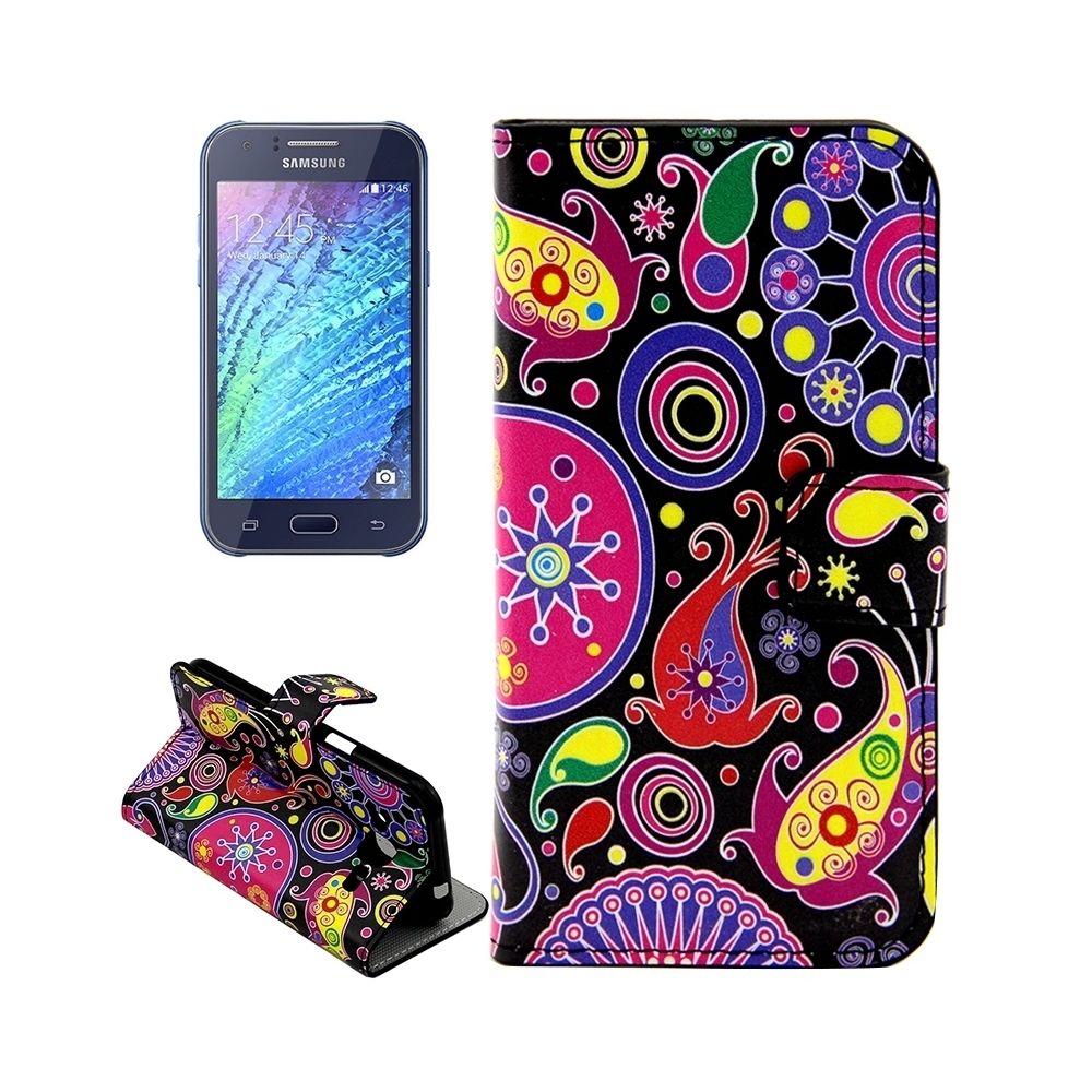 Wewoo - Housse Étui pour Samsung Galaxy J2 / J200 en cuir flip horizontal coloré et abstrait avec support ampère Slots de cartes Portefeuille - Coque, étui smartphone