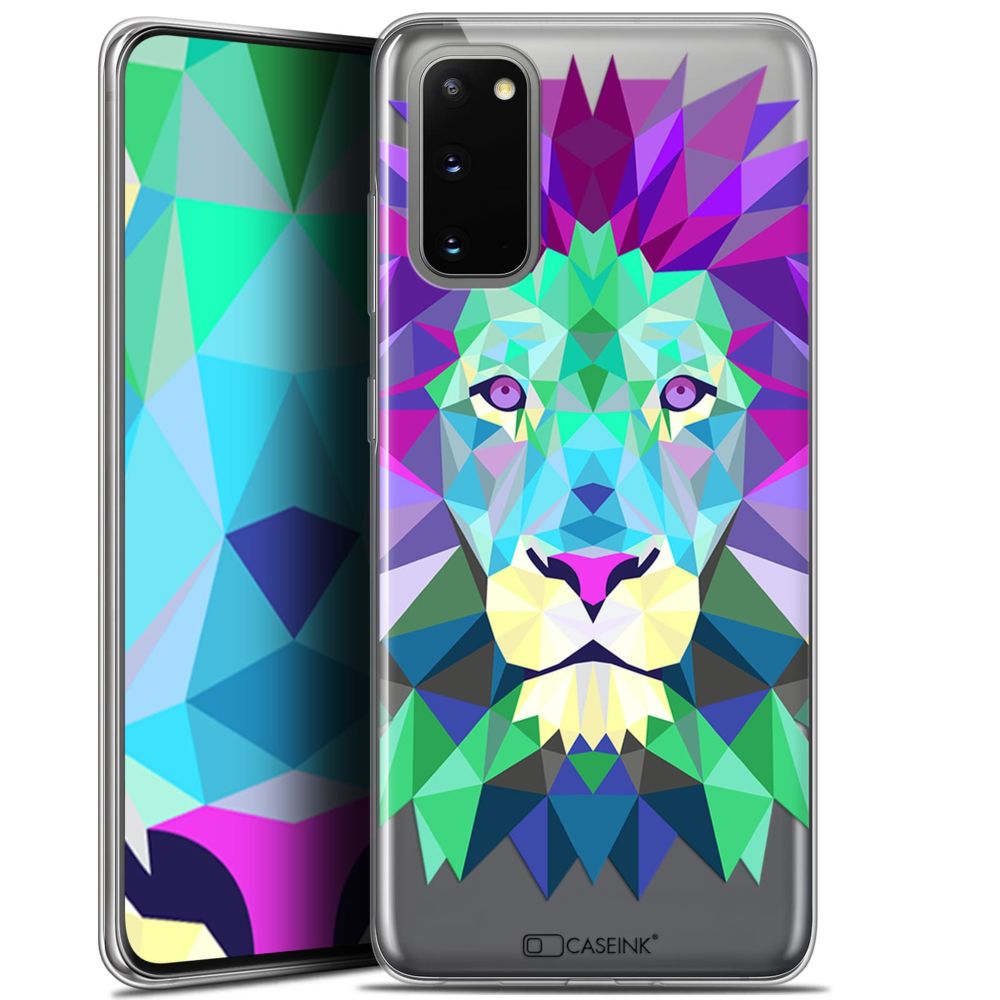 Caseink - Coque Pour Samsung Galaxy S20 (6.2 ) [Gel HD Polygon Series Animal - Souple - Ultra Fin - Imprimé en France] Lion - Coque, étui smartphone