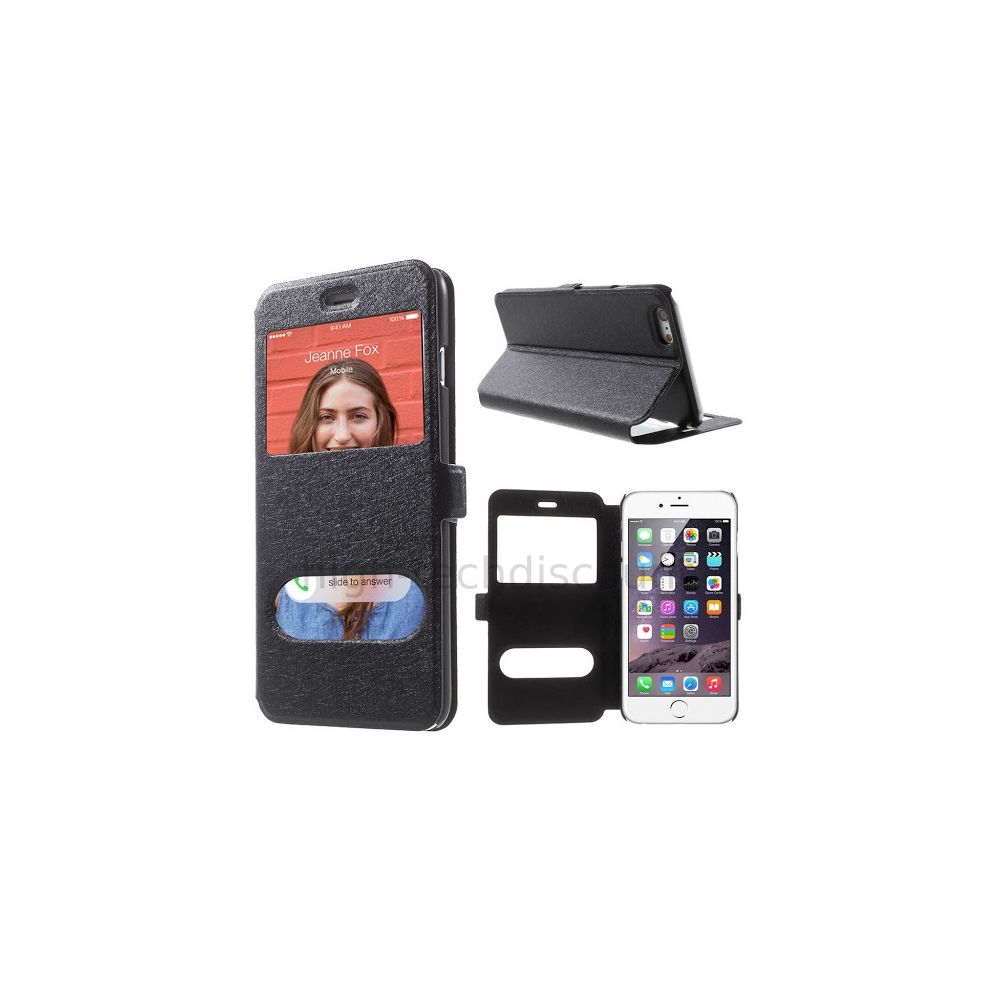 Htdmobiles - Housse etui coque portefeuille view case pour Apple iPhone 6 (4.7) + film ecran - NOIR - Autres accessoires smartphone