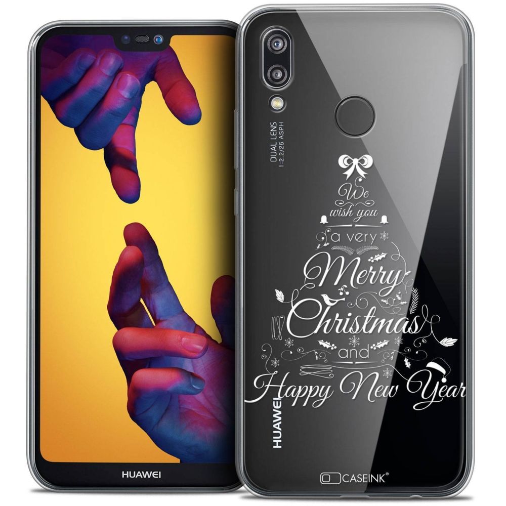Caseink - Coque Housse Etui Huawei P20 LITE (5.84 ) [Crystal Gel HD Collection Noël 2017 Design Calligraphie - Souple - Ultra Fin - Imprimé en France] - Coque, étui smartphone
