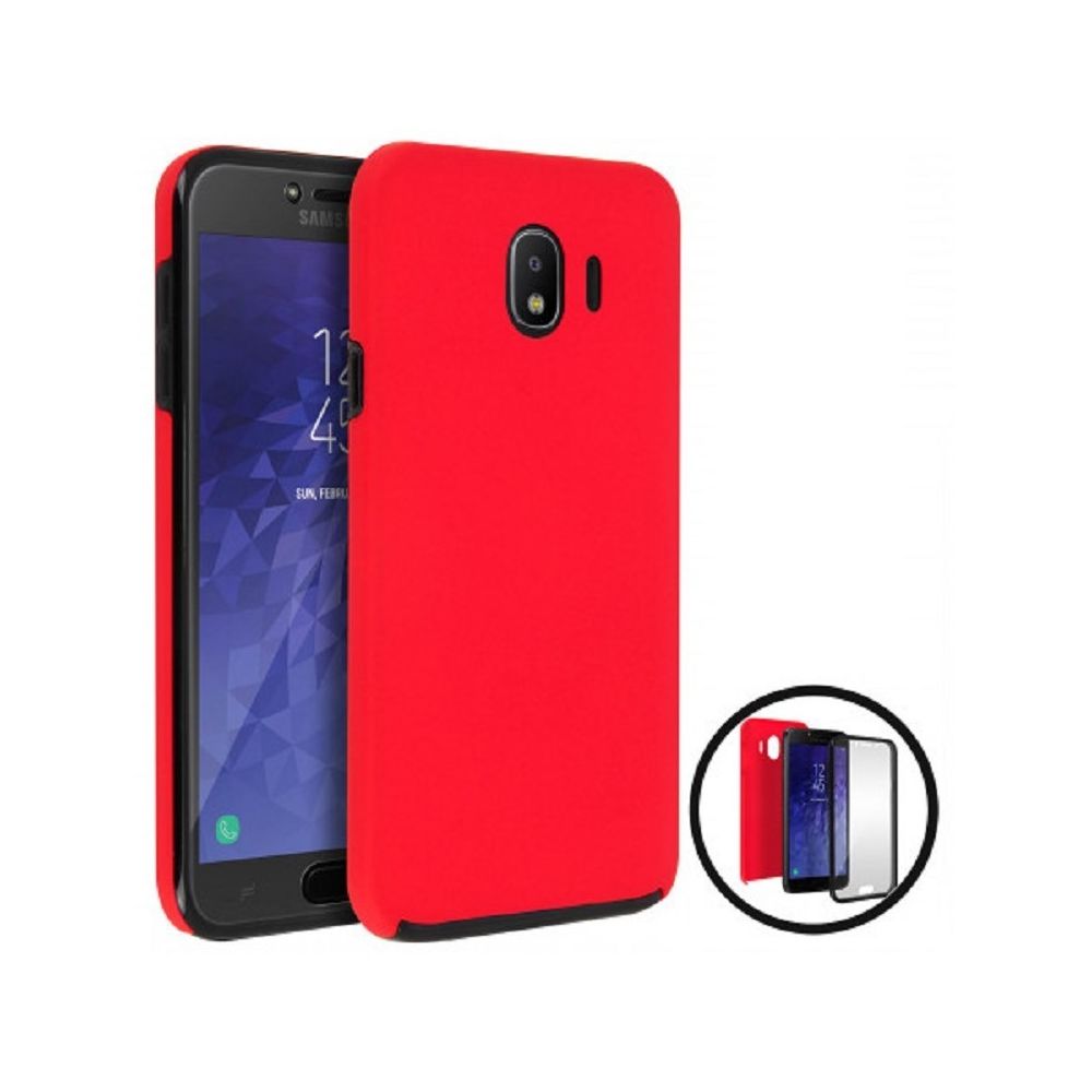 marque generique - Coque protection Integrale Rigide Dur 360 Rouge Samsung Galaxy J4 Plus - Coque, étui smartphone