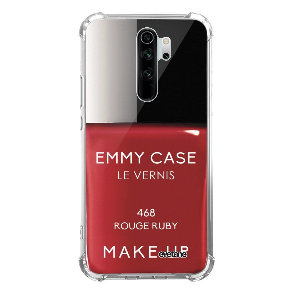 Evetane - Coque Xiaomi Redmi Note 8 Pro anti-choc souple avec angles renforcés transparente Vernis Rouge Evetane - Coque, étui smartphone