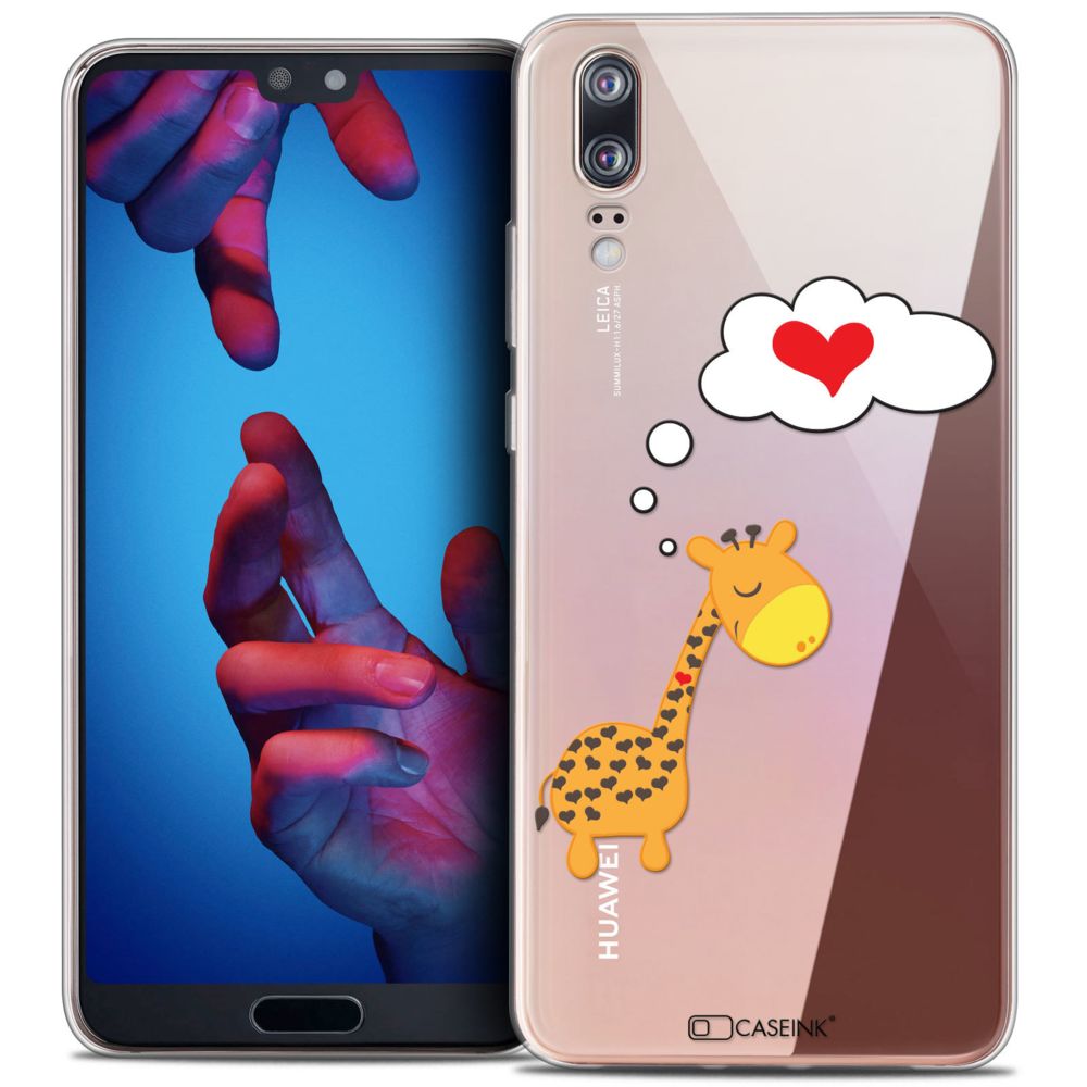 Caseink - Coque Housse Etui Huawei P20 (5.8 ) [Crystal Gel HD Collection Love Saint Valentin Design Girafe Amoureuse - Souple - Ultra Fin - Imprimé en France] - Coque, étui smartphone