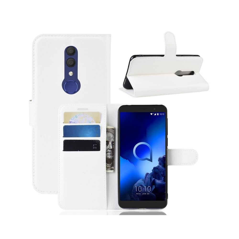 Wewoo - Coque Étui en cuir à rabat Litchi pour Alcatel 1X 2019 avec porte-monnaie et de carte blanc - Coque, étui smartphone