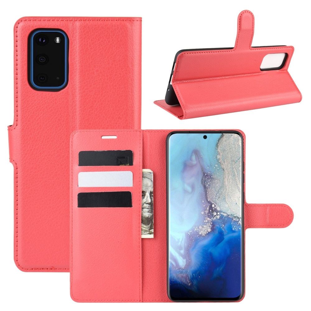 Wewoo - Housse Coque Pour Galaxy S11e Litchi Texture de protection à rabat horizontal avec support et fentes cartes et portefeuille rouge - Coque, étui smartphone