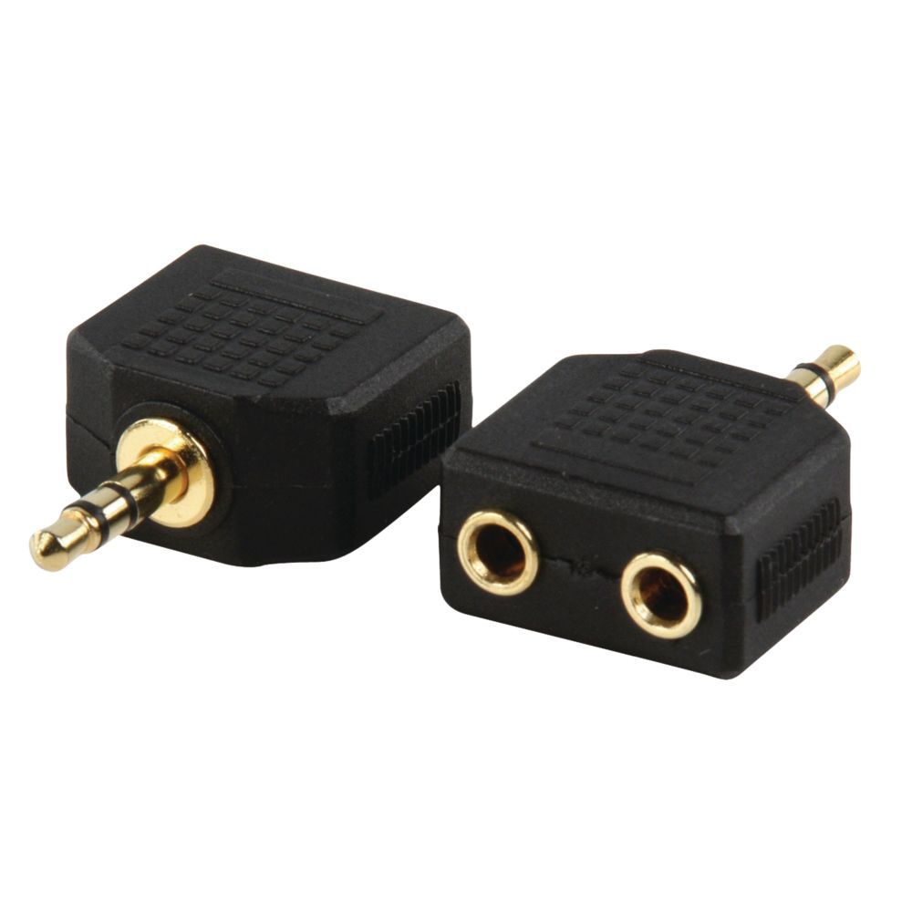 Ansell - Adaptateur Jack stereo 3,5 mm mâle - 2x 3,5 mm femelle Noir - accessoires cables meubles supports