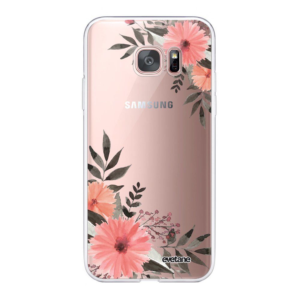 Evetane - Coque Samsung Galaxy S7 Edge 360 intégrale transparente Fleurs roses Ecriture Tendance Design Evetane. - Coque, étui smartphone