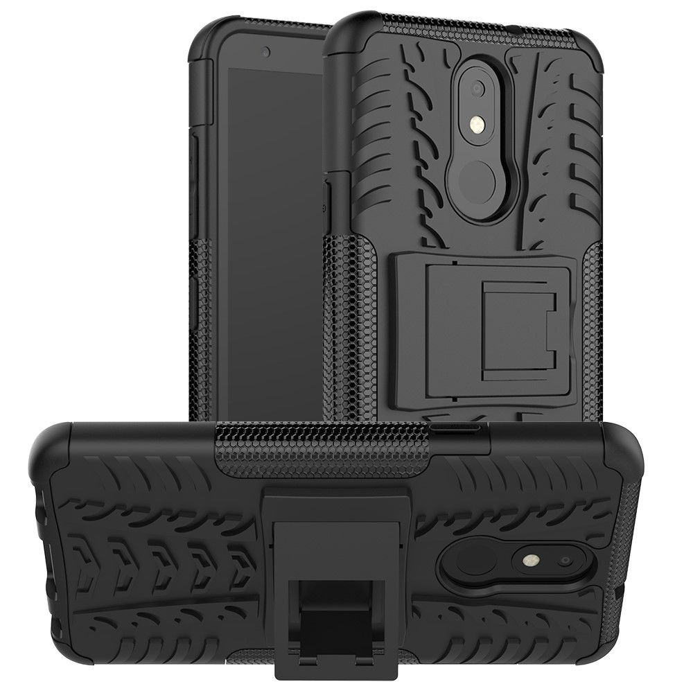 marque generique - Coque en TPU hybride antidérapant avec béquille noir pour votre LG K30 (2019) - Coque, étui smartphone