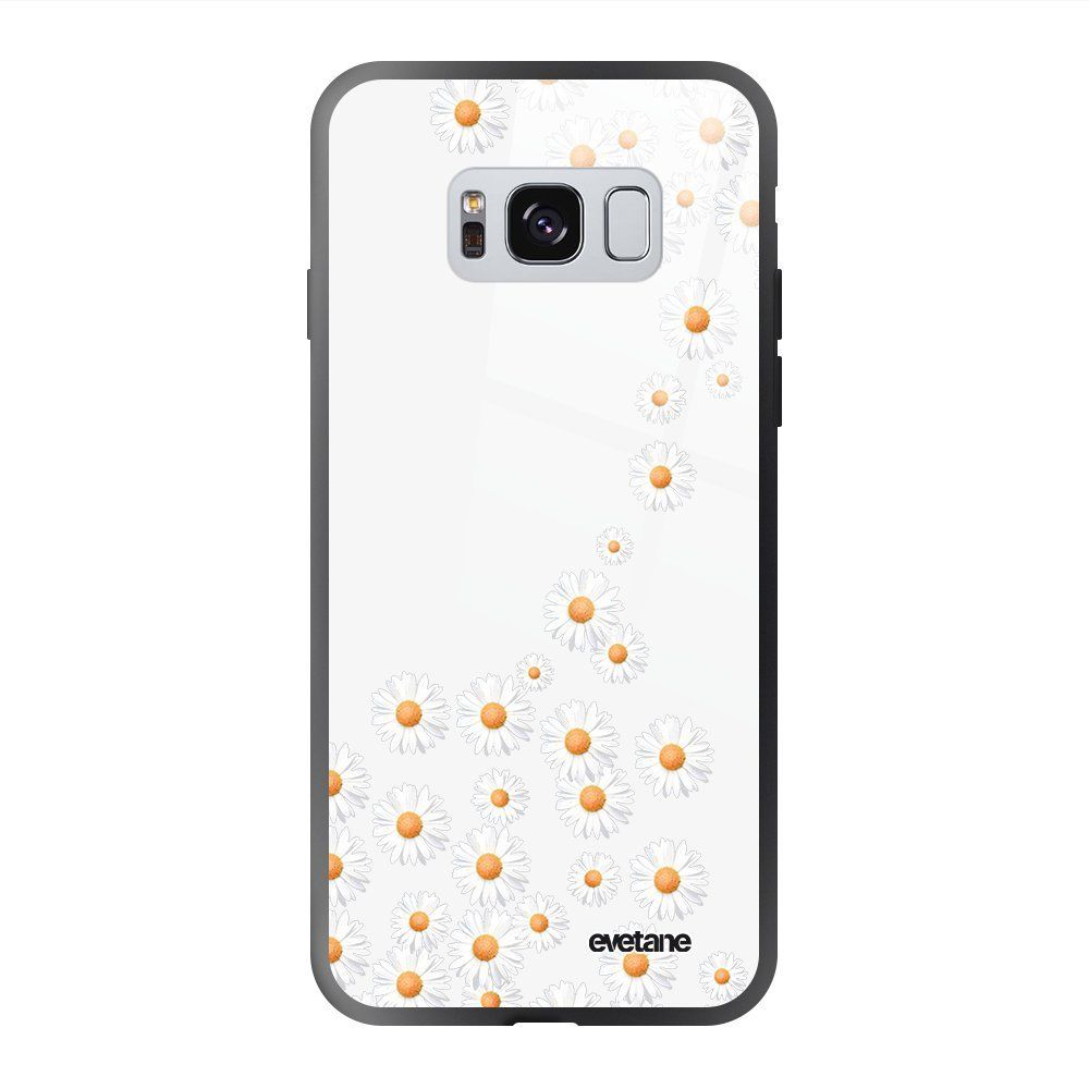 Evetane - Coque en verre trempé Samsung Galaxy S8 Marguerite Ecriture Tendance et Design Evetane. - Coque, étui smartphone