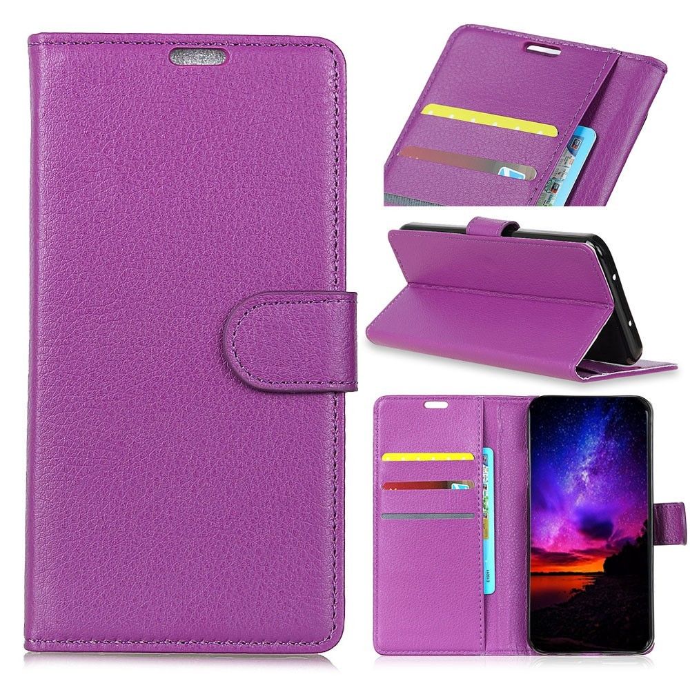 marque generique - Etui en PU avec support et fentes pour cartes de crédit violet pour votre Huawei P30 Pro - Autres accessoires smartphone