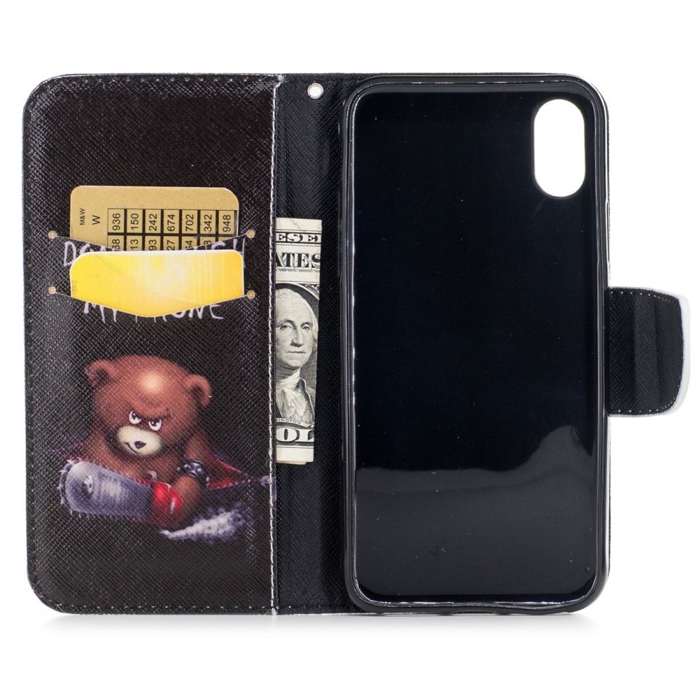 Wewoo - Housse Coque Étui en cuir à rabat horizontal à motif coloré pour Samsung GalaxyS8avec porte-cartes et porte-cartesainsi que portefeuille ours - Coque, étui smartphone