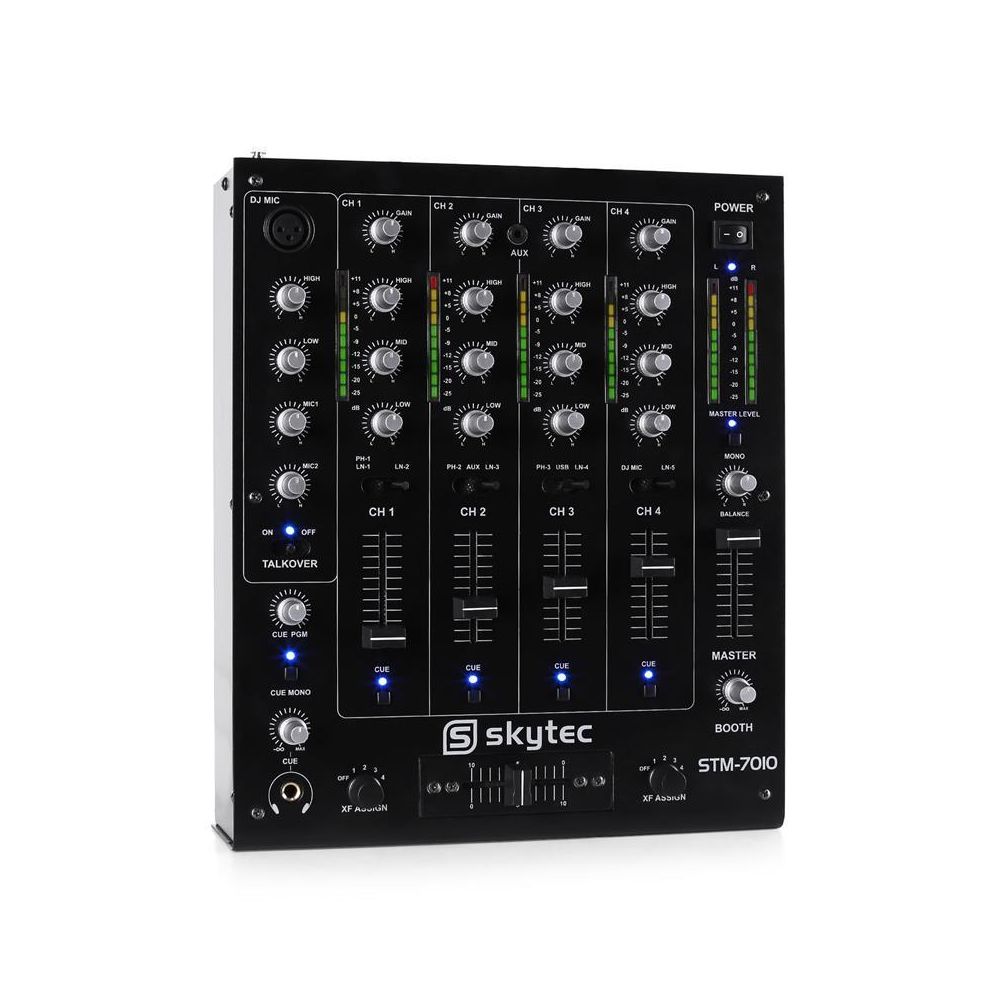 Skytec - Skytec STM-7010 Table de mixage DJ 4 canaux USB MP3 EQ Skytec - Tables de mixage
