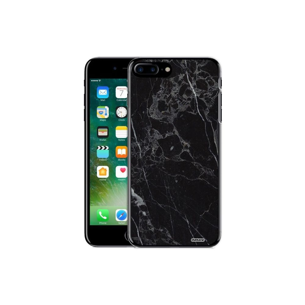 Evetane - Coque iPhone 7 Plus / 8 Plus rigide transparente Marbre noir Ecriture Tendance et Design Evetane - Coque, étui smartphone