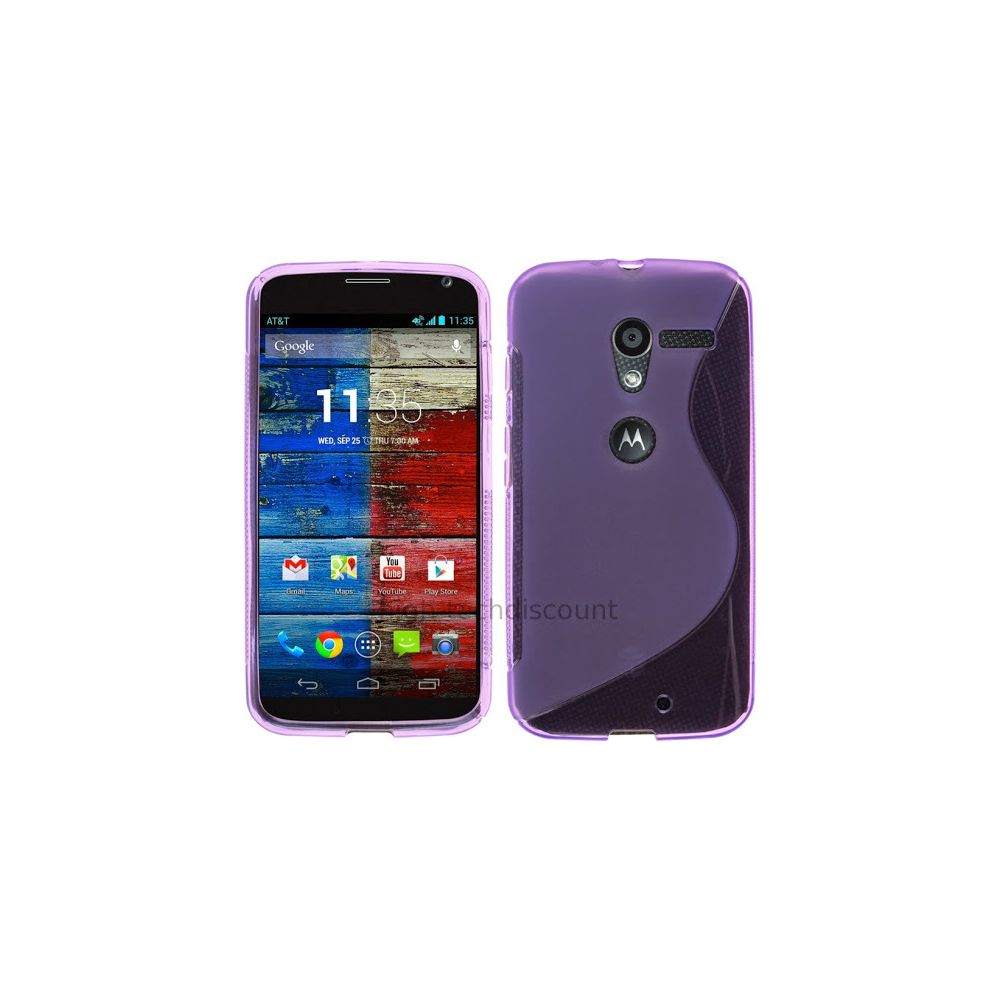 Htdmobiles - Housse etui coque pochette silicone gel pour Motorola Moto X + film ecran - MAUVE - Autres accessoires smartphone