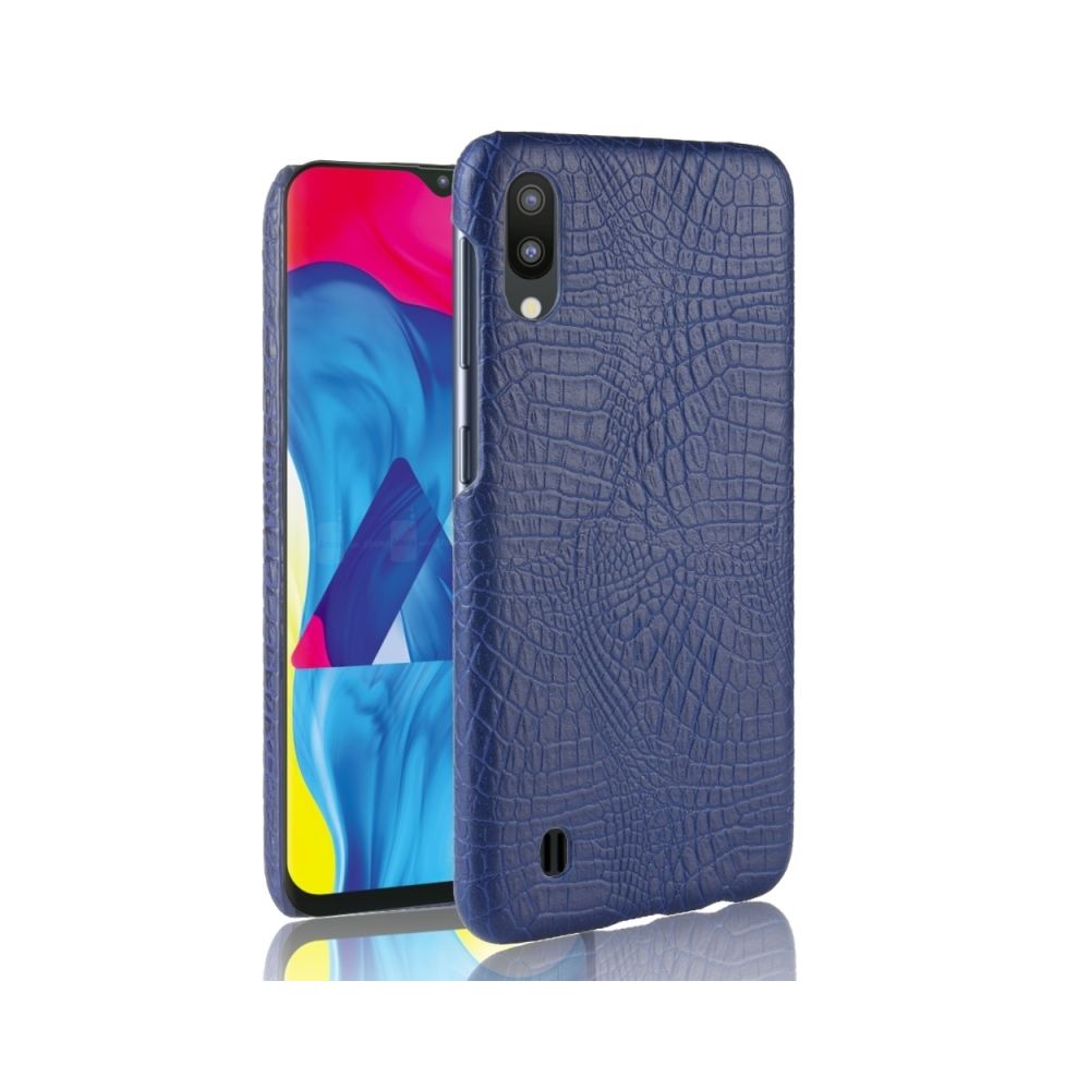 Wewoo - Coque Crocodile antichoc Texture PC + Etui PU pour Galaxy M10 (Bleu) - Coque, étui smartphone
