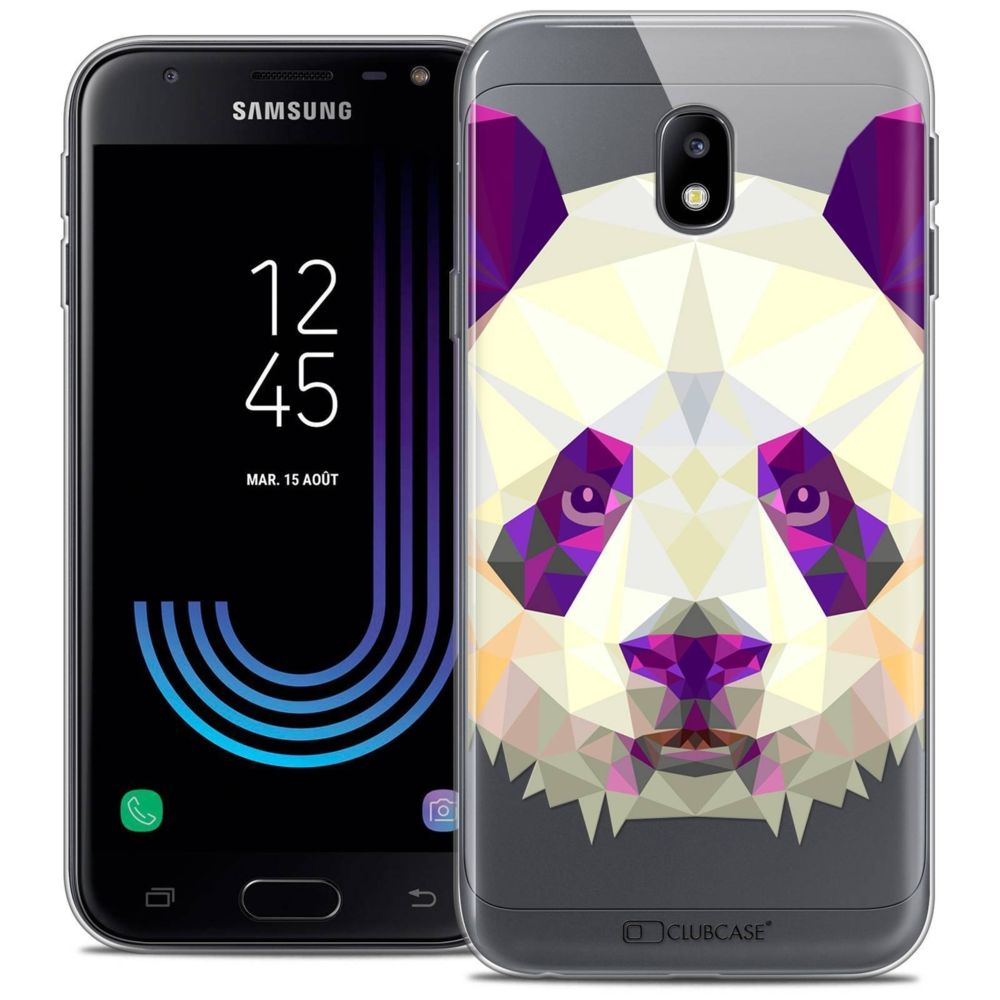 Caseink - Coque Housse Etui Samsung Galaxy J3 2017 J320 (5 ) [Crystal Gel HD Polygon Series Animal - Souple - Ultra Fin - Imprimé en France] Panda - Coque, étui smartphone