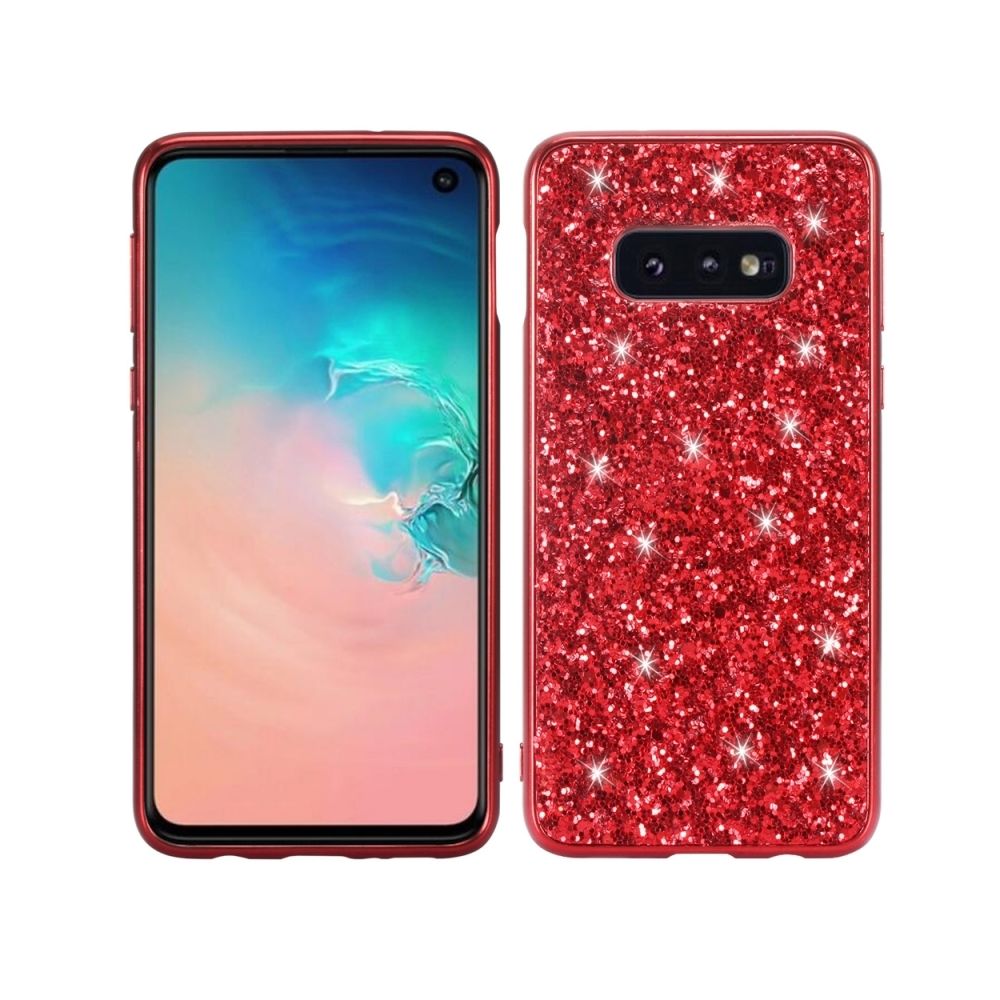 Wewoo - étuis Coque Housse Étui de protection TPU antichoc en poudre pour paillettes pour Galaxy S10e (rouge) - Coque, étui smartphone