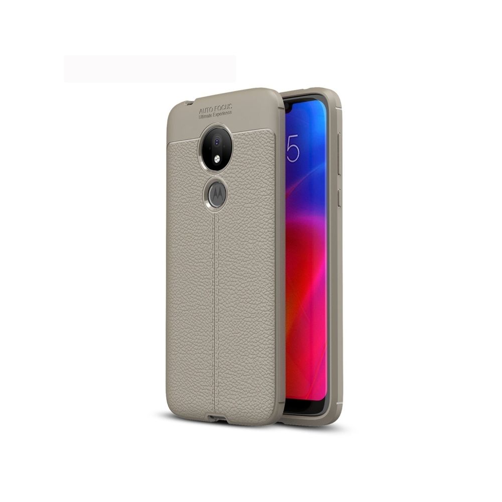 Wewoo - Coque antichoc TPU Litchi Texture pour Motorola Moto G7 Power (Gris) - Coque, étui smartphone