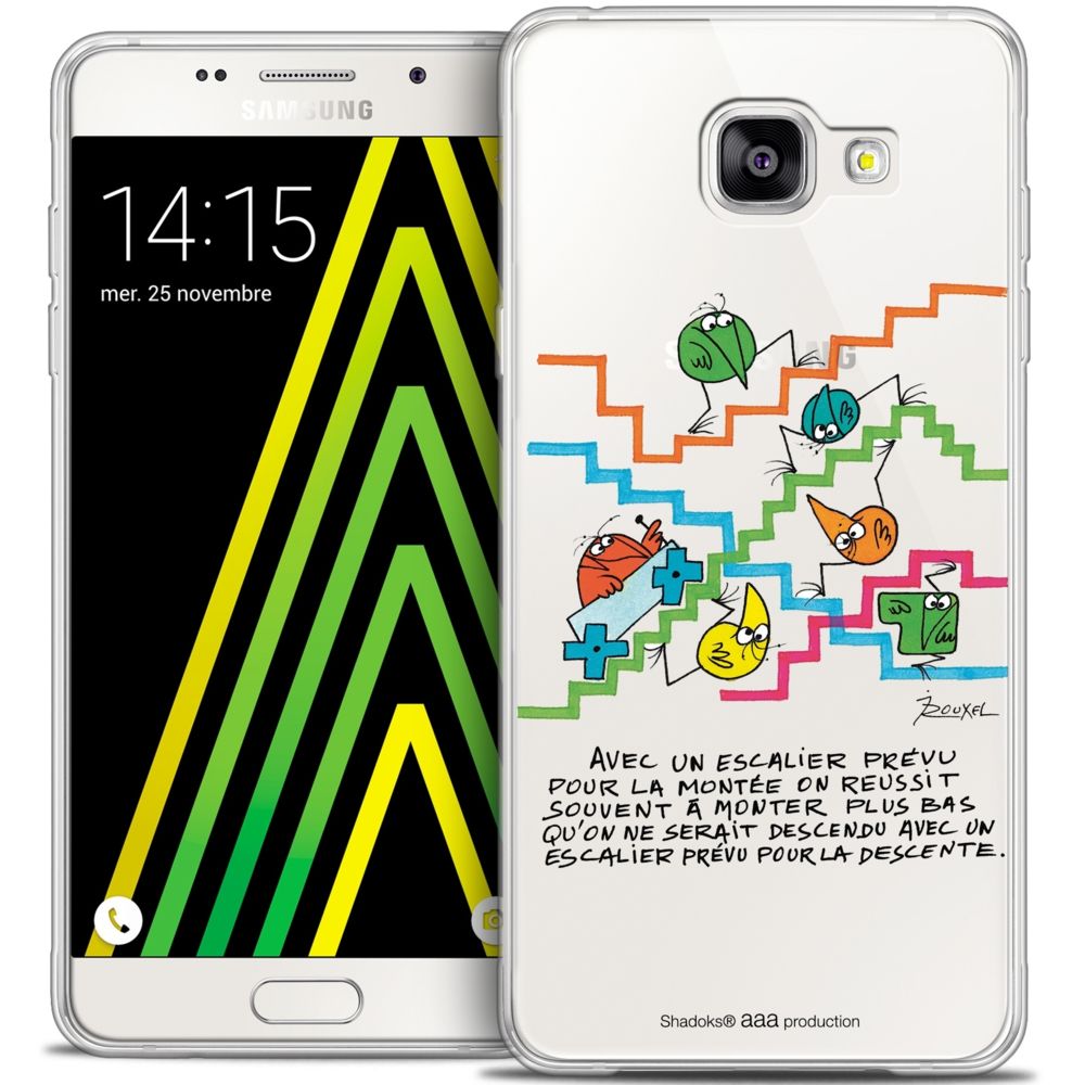 Caseink - Coque Housse Etui Samsung Galaxy A5 2016 (A510) [Crystal HD Collection Les Shadoks ? Design L'escalier - Rigide - Ultra Fin - Imprimé en France] - Coque, étui smartphone