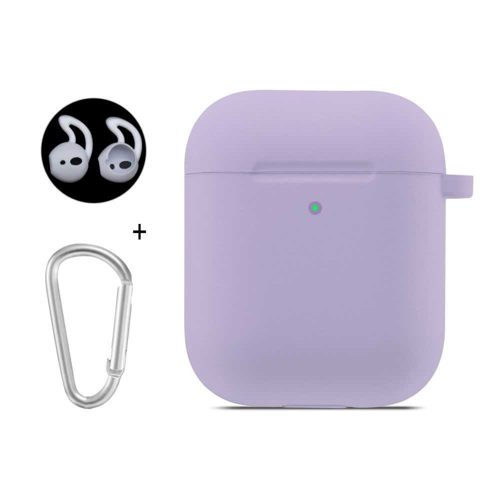 marque generique - Coque en silicone écouteurs crochet ensembles 3-en-1 violet clair pour votre Apple AirPods (2019)/(2016) - Coque, étui smartphone