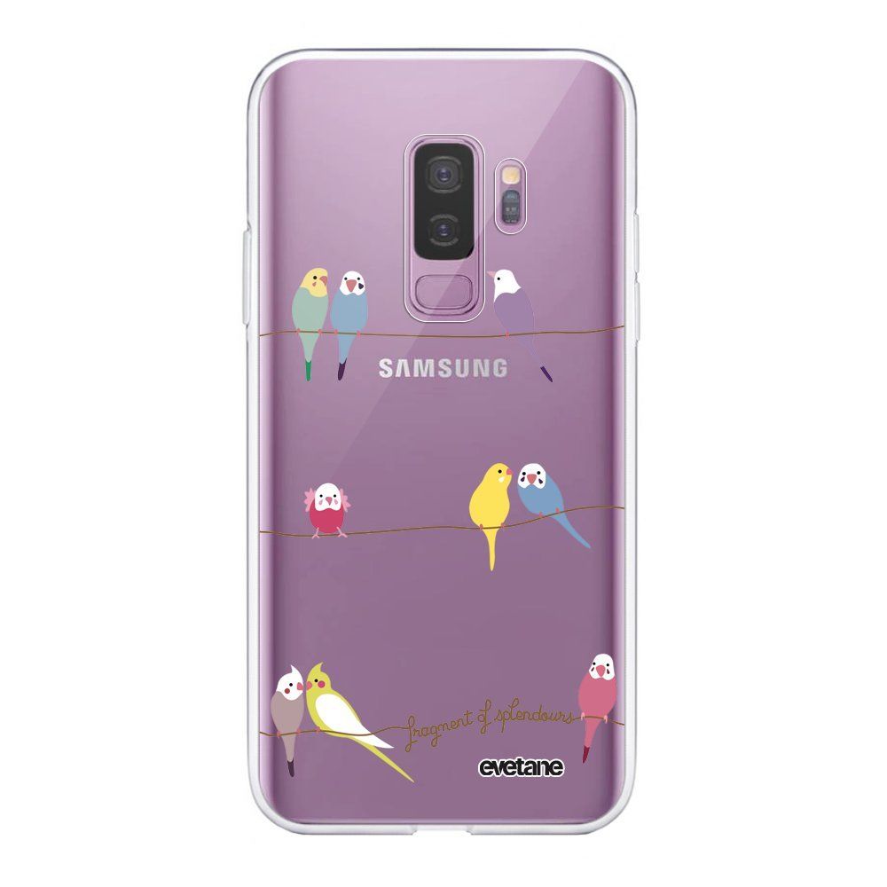 Evetane - Coque Samsung Galaxy S9 Plus souple transparente Perruches Motif Ecriture Tendance Evetane. - Coque, étui smartphone