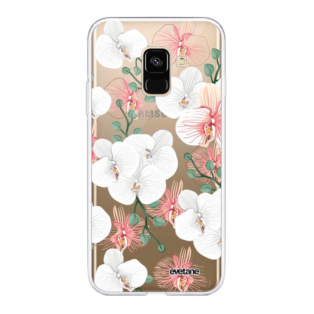 Evetane - Coque Samsung Galaxy A8 2018 souple Orchidées Motif Ecriture Tendance Evetane. - Coque, étui smartphone
