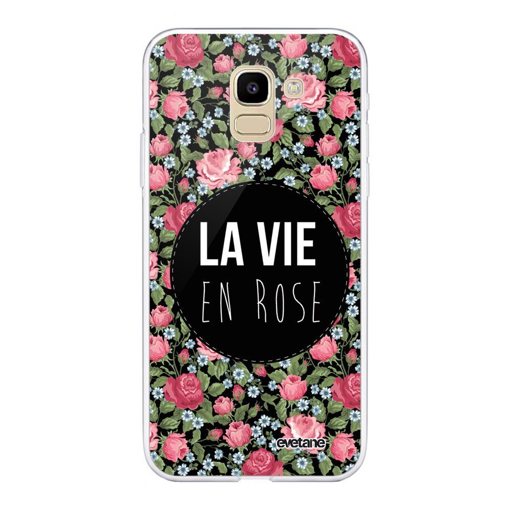 Evetane - Coque Samsung Galaxy J6 2018 360 intégrale transparente La Vie en Rose Ecriture Tendance Design Evetane. - Coque, étui smartphone