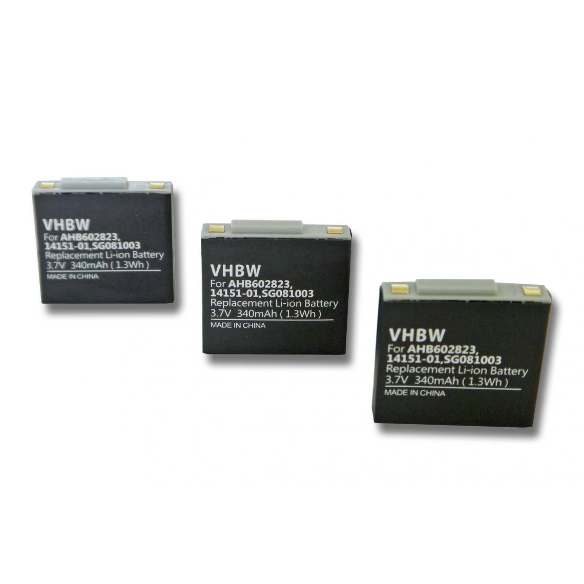 Vhbw - vhbw 3x Batteries compatible avec GN Netcom GN-NORDKOM GN9120, GN9125 casque audio, écouteurs sans fil (340mAh, 3,7V, Li-polymère) - Accessoires enceintes