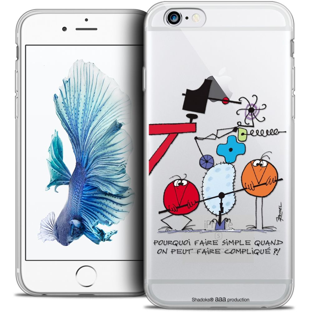 Caseink - Coque Housse Etui Apple iPhone 6/6s Plus 5.5 [Crystal HD Collection Les Shadoks ? Design Pourquoi faire Simple - Rigide - Ultra Fin - Imprimé en France] - Coque, étui smartphone