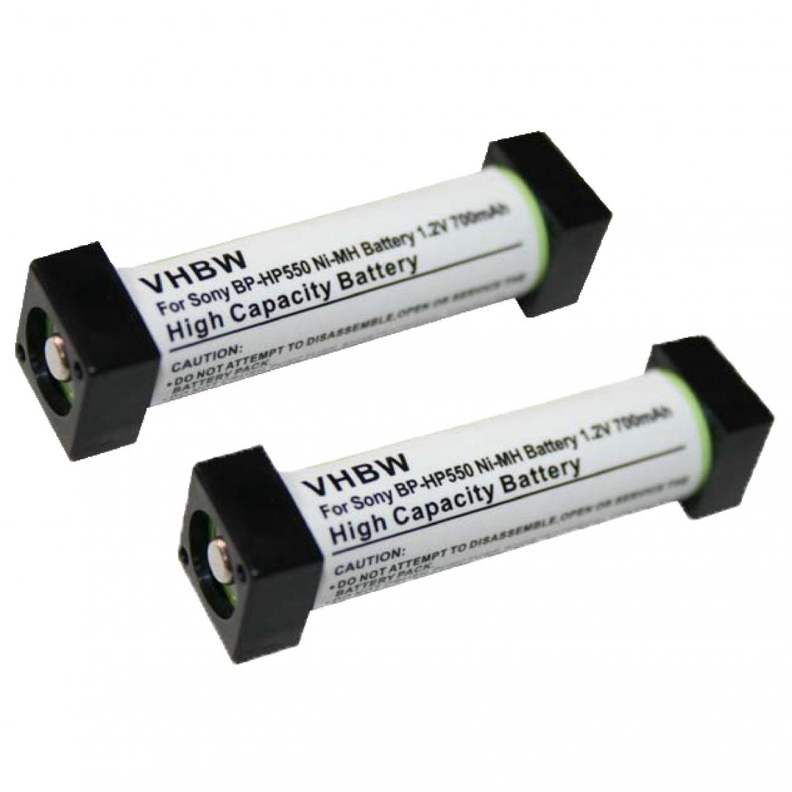 Vhbw - vhbw 2x Batteries compatible avec Sony MDR-RF800RK, MDR-IF140, MDR-IF140K, MDR-RF800R casque audio, écouteurs sans fil (700mAh, 1,2V, NiMH) - Accessoires enceintes