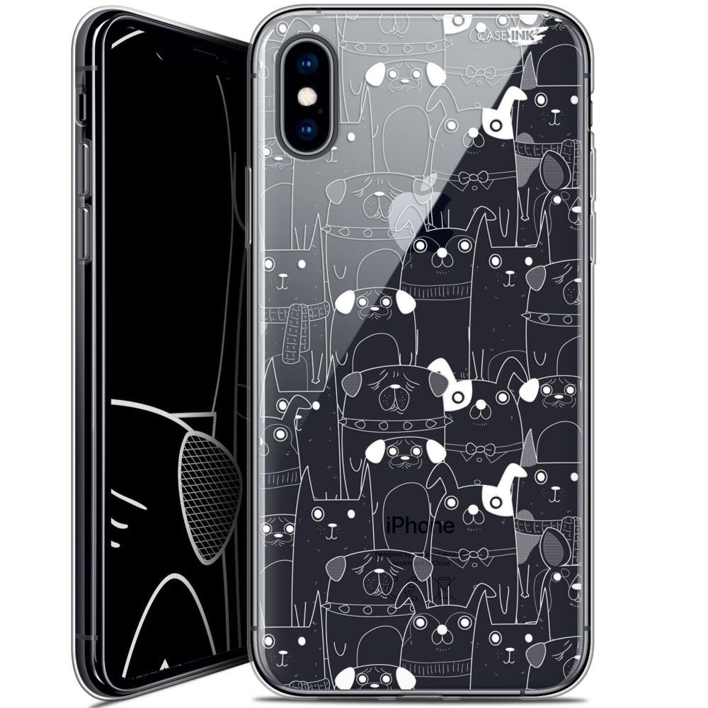Caseink - Coque arrière Apple iPhone Xs / X (5.8 ) Crystal Gel HD [ Nouvelle Collection - Souple - Antichoc - Imprimé en France] Chien Blanc - Coque, étui smartphone