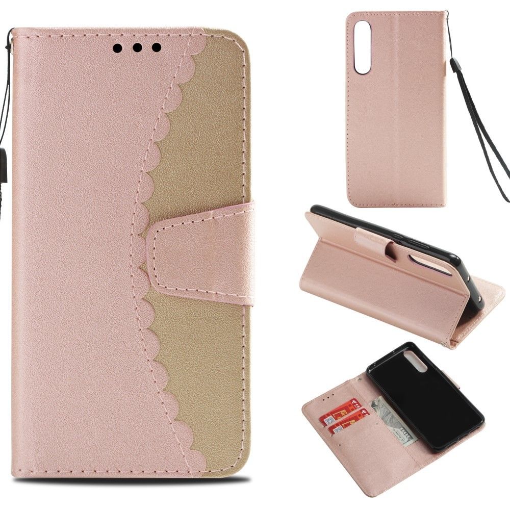 marque generique - Etui en PU épissage bi-couleur en or rose/or pour votre Huawei P20 Pro - Autres accessoires smartphone