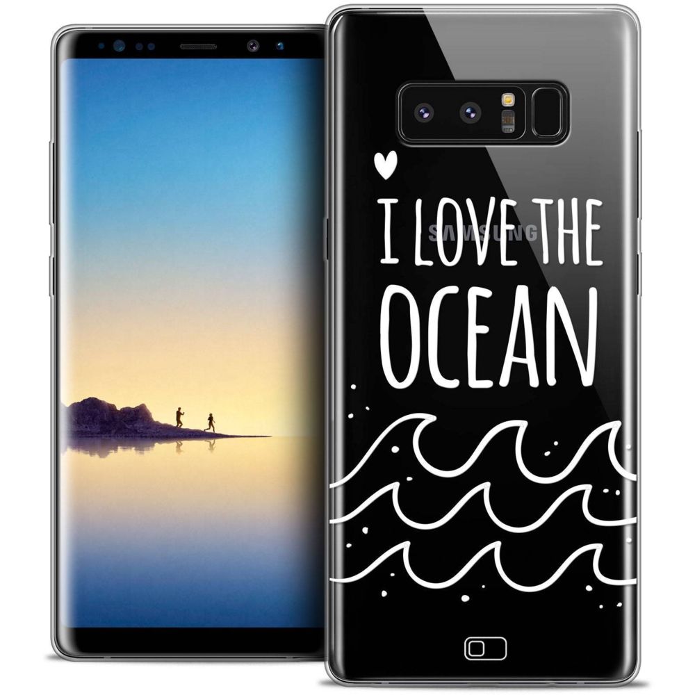 Caseink - Coque Housse Etui Samsung Galaxy Note 8 (6.3 ) [Crystal Gel HD Collection Summer Design I Love Ocean - Souple - Ultra Fin - Imprimé en France] - Coque, étui smartphone