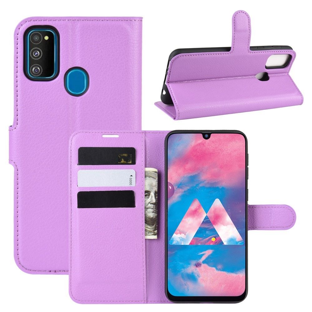 marque generique - Etui en PU avec support violet pour votre Samsung Galaxy M30s - Coque, étui smartphone