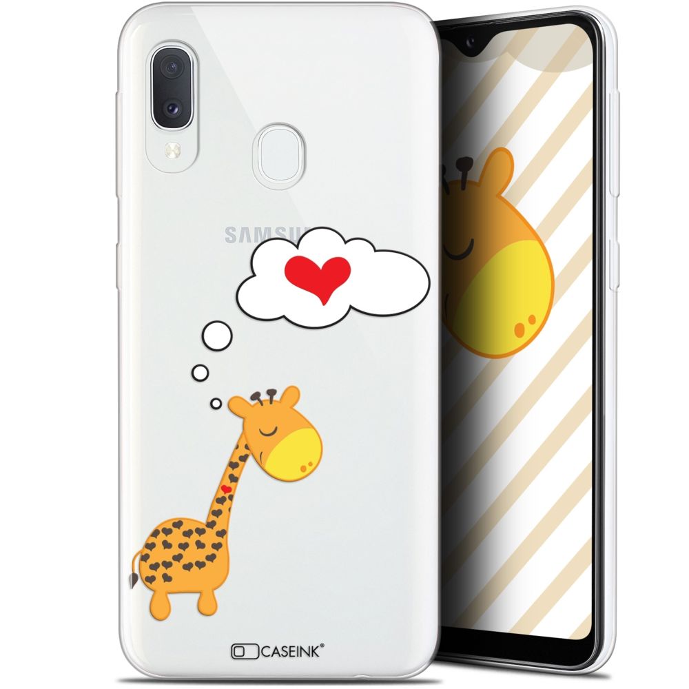 Caseink - Coque Pour Samsung Galaxy A20E (5.8 ) [Gel HD Collection Love Saint Valentin Design Girafe Amoureuse - Souple - Ultra Fin - Imprimé en France] - Coque, étui smartphone