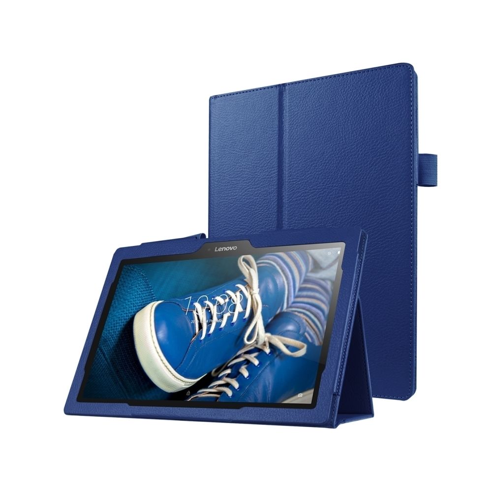 Wewoo - Housse Étui bleu foncé pour Lenovo TAB 2 A10-30 X30F & TAB 2 A10-70F, 10 pouces Litchi Texture Horizontal Flip solide couleur en cuir avec support - Coque, étui smartphone