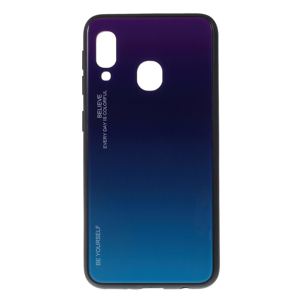 marque generique - Coque en TPU verre hybride dégradé violet/bleu pour votre Samsung Galaxy A20e - Coque, étui smartphone