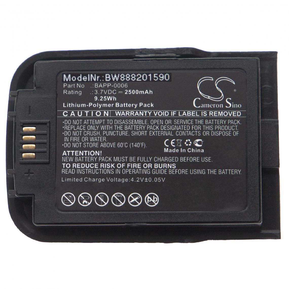 Vhbw - vhbw Batterie remplacement pour HumanWare BAPP-0006 pour lecteur MP3 baladeur MP3 Player (2500mAh, 7,4V, Li-polymère) - Batteries électroniques