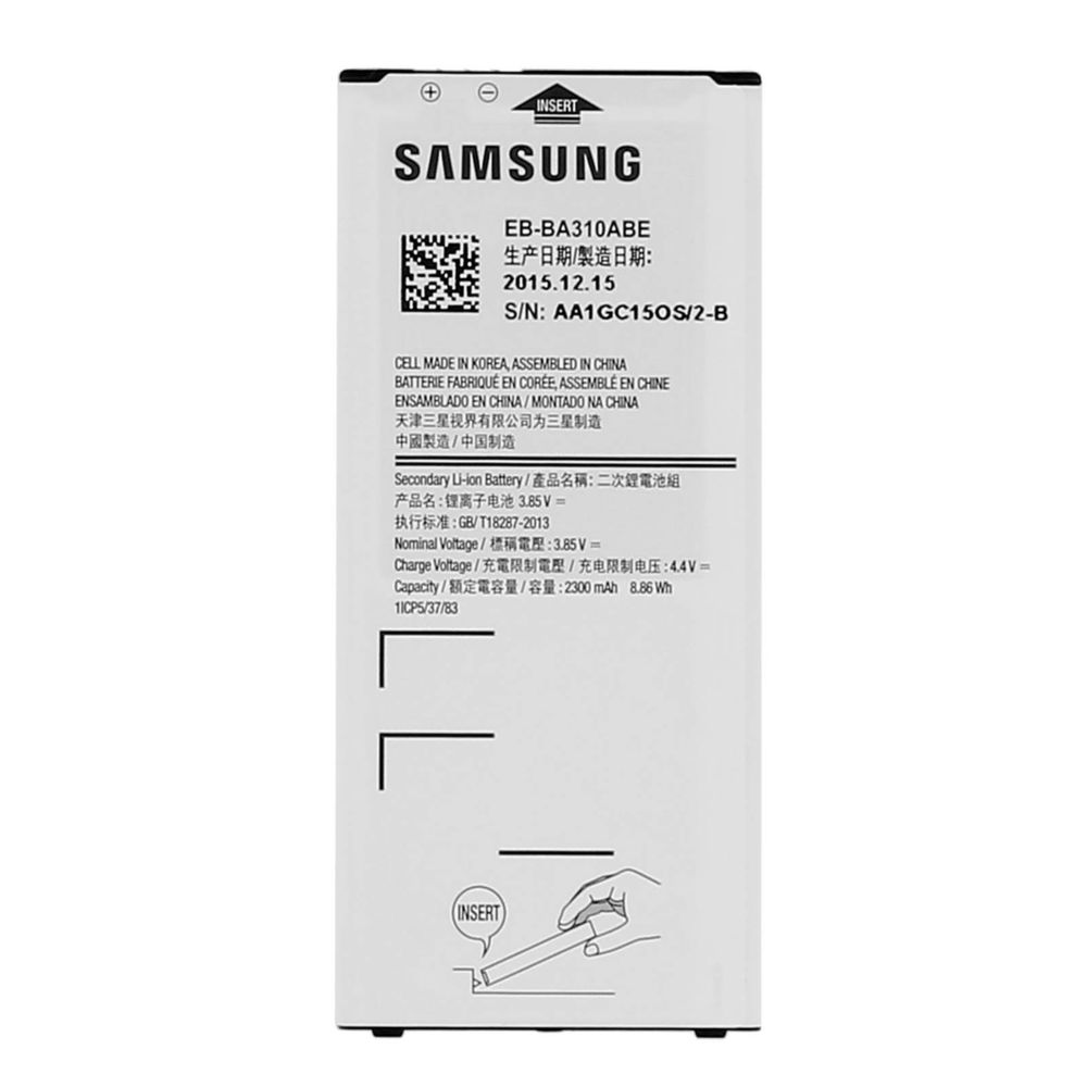 Samsung - Batterie Original Samsung Galaxy A3 2016 - Samsung EB-BA310ABE 2300mAh - Batterie téléphone