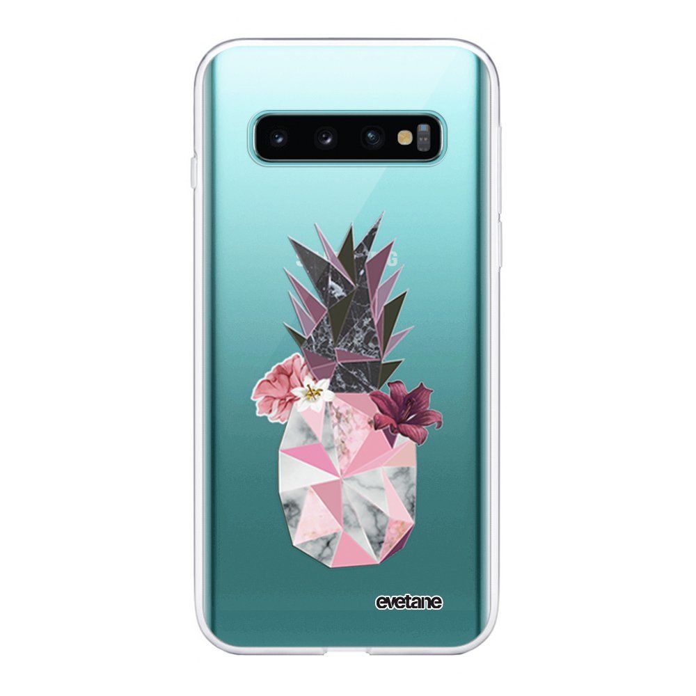 Evetane - Coque Samsung Galaxy S10 souple transparente Ananas Fleuri Motif Ecriture Tendance Evetane - Coque, étui smartphone