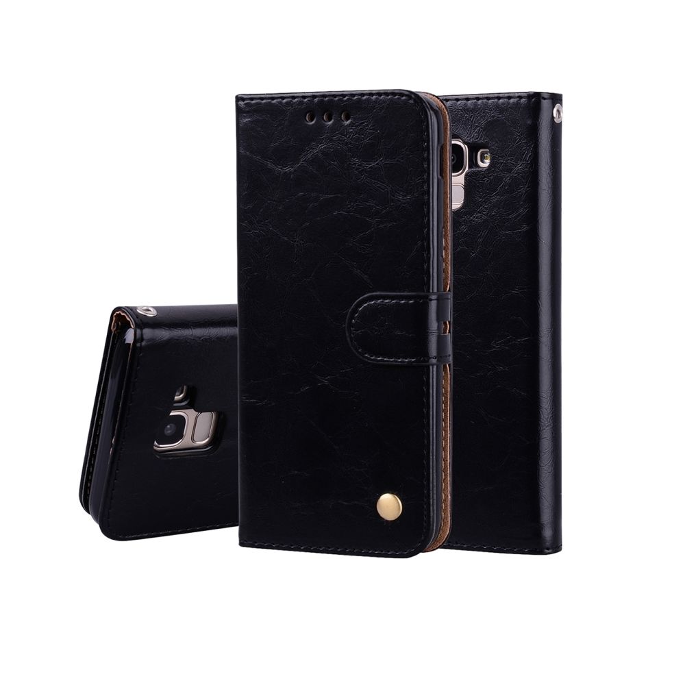 Wewoo - Housse Etui en cuir à texture horizontale pour Galaxy J6 version EU 2018, avec porte-monnaie & porte-cartes noir - Coque, étui smartphone