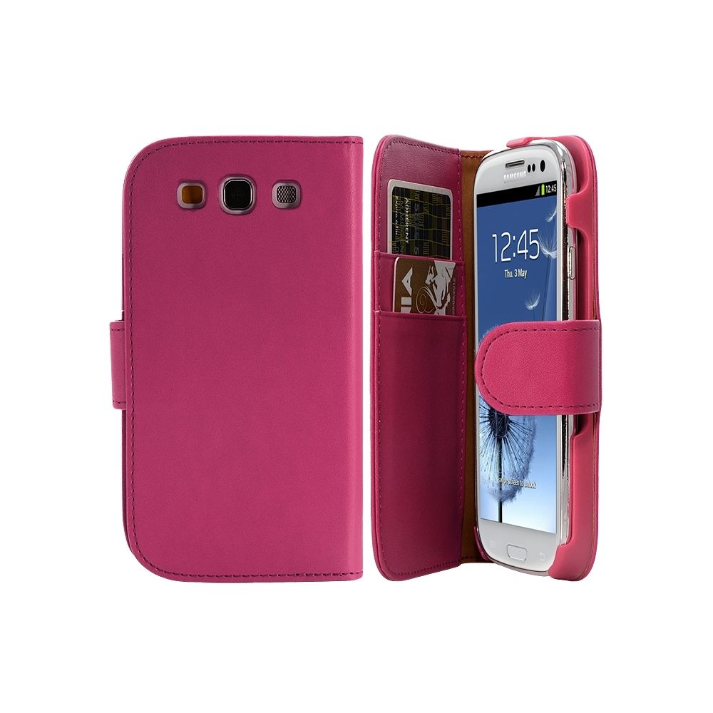 Karylax - Housse Coque Etui Portefeuille pour Samsung Galaxy S3 Couleur Rose Fushia - Autres accessoires smartphone