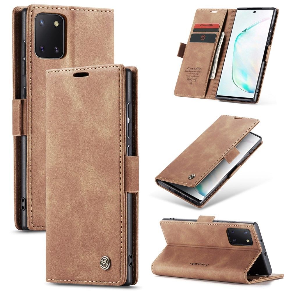 Caseme - Etui en PU flip auto-absorbé marron pour votre Samsung Galaxy A81/Note 10 Lite - Coque, étui smartphone